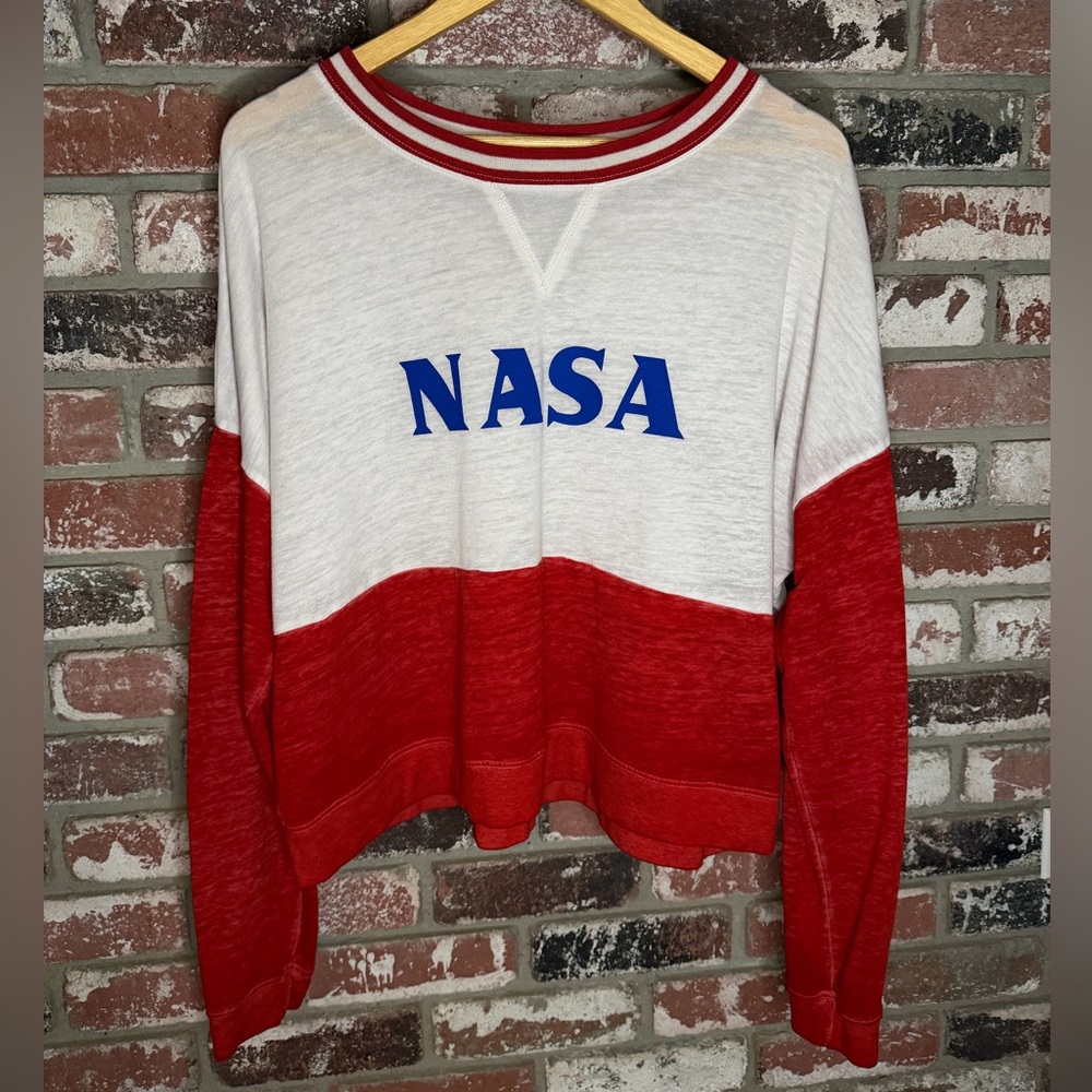 Women’s NASA Ultra thin Lightweight Wide Neck Crop top Long sleeve Tshirt